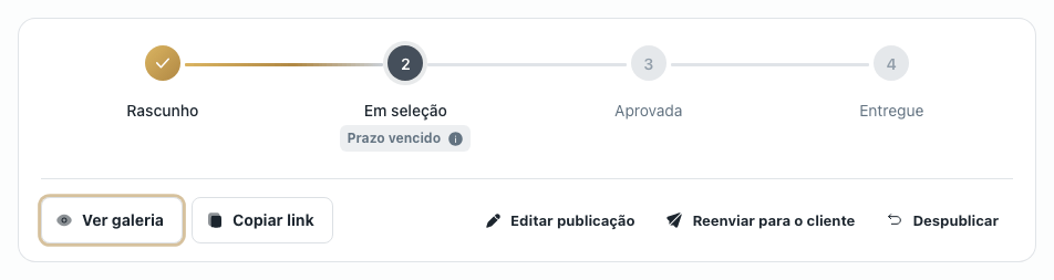 Prévia da galeria como o cliente vê